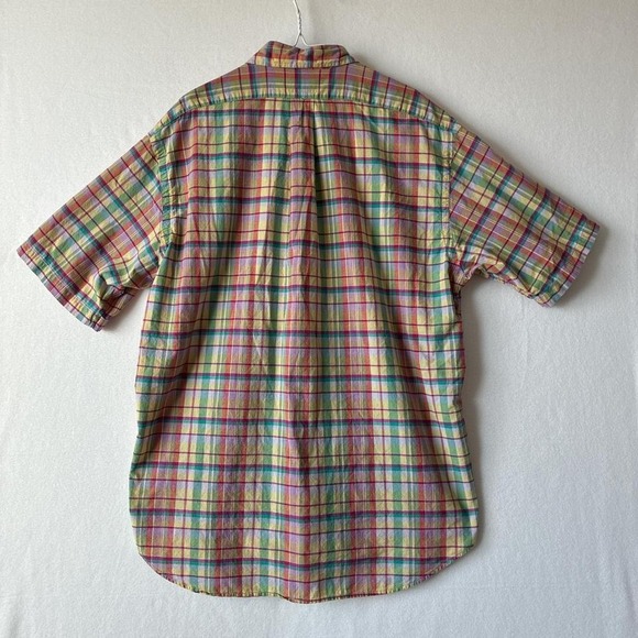 Vintage Ralph Lauren plaid short sleeve purple house button up shirt men's Lg - Picture 2 of 5